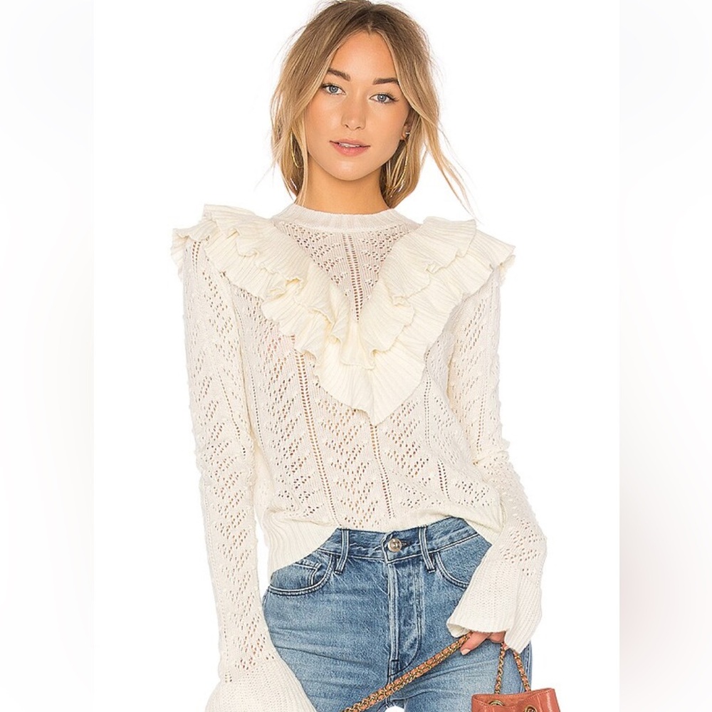 Revolve - Manny Ivory Knit Sweater in Ivory. Size Medium